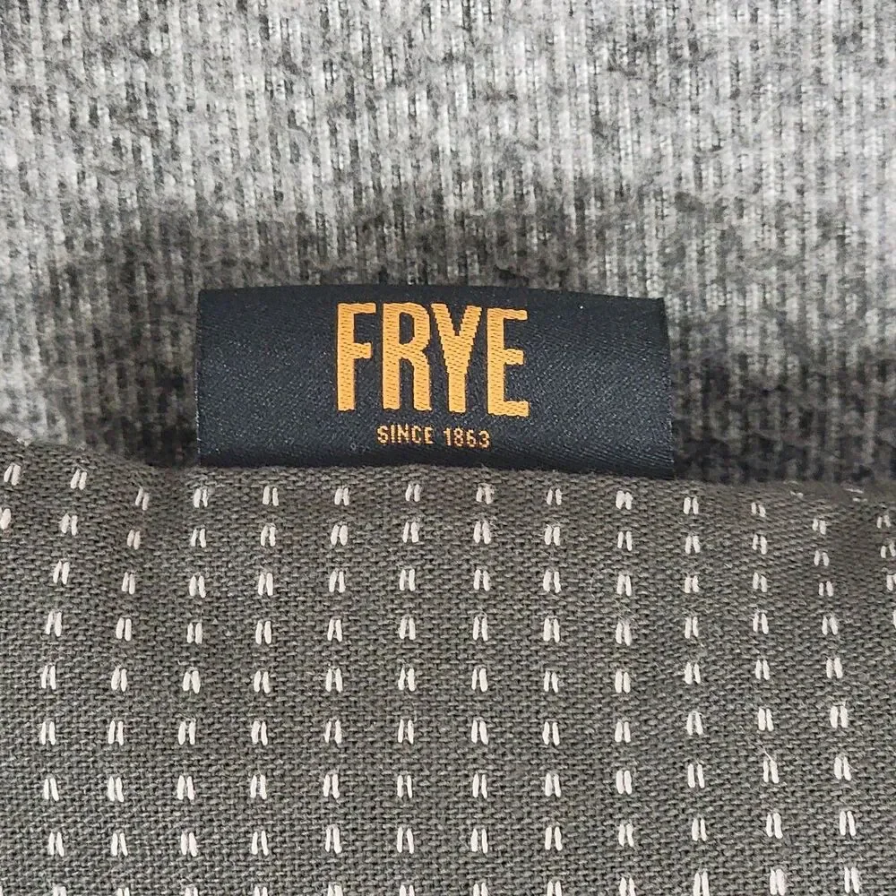 Frye Throw Pillow Gray Contemporary Textured Zippered Side Rectangle 18x13